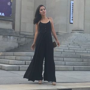 Morgan Carper flouncy black jumpsuit